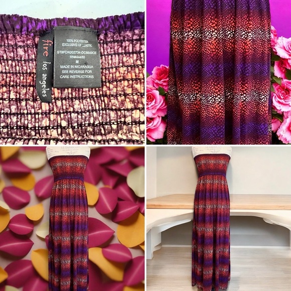 Gorgeous strapless maxi dress Fire Los Angeles size M - Picture 16 of 16